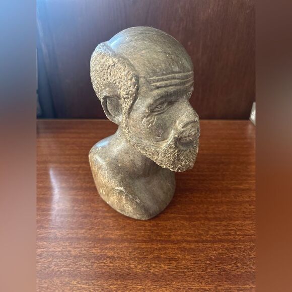 Handcrafted Vintage African SoapStone Bust Sculpture - Picture 1 of 8
